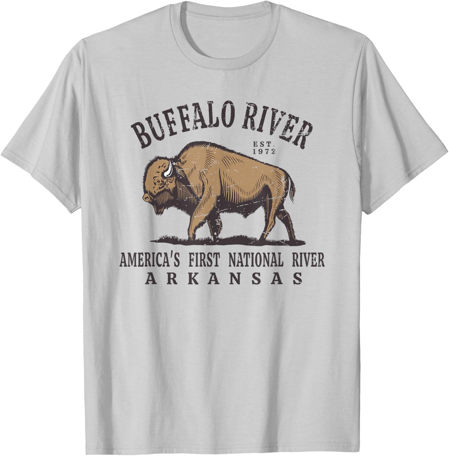 Buffalo National River Arkansas Est 1972 T-Shirt - T-Shirt | Ash