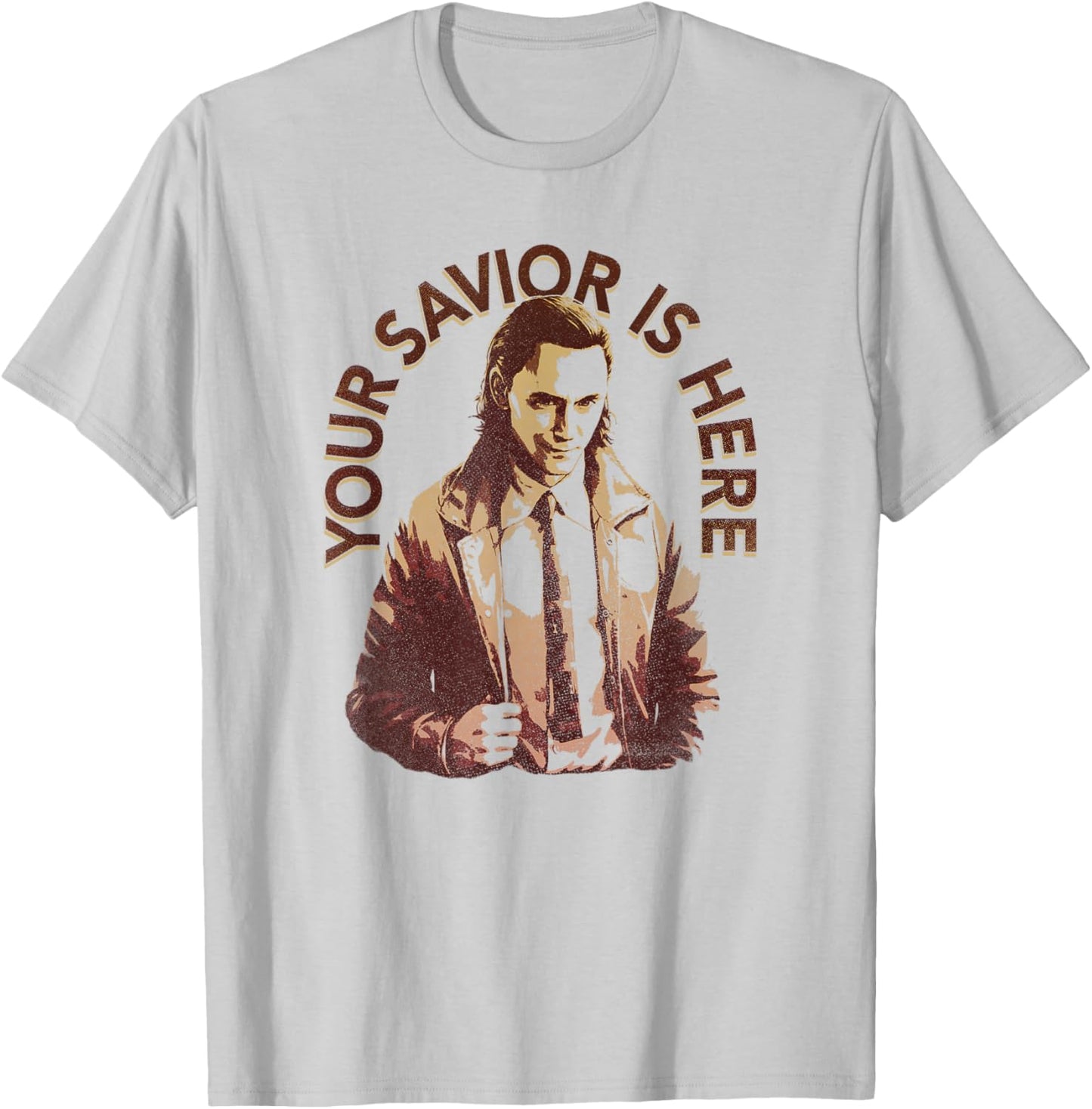 Marvel Loki Your Savior Is Here Faded Portrait T-Shirt - T-Shirt | Ash
