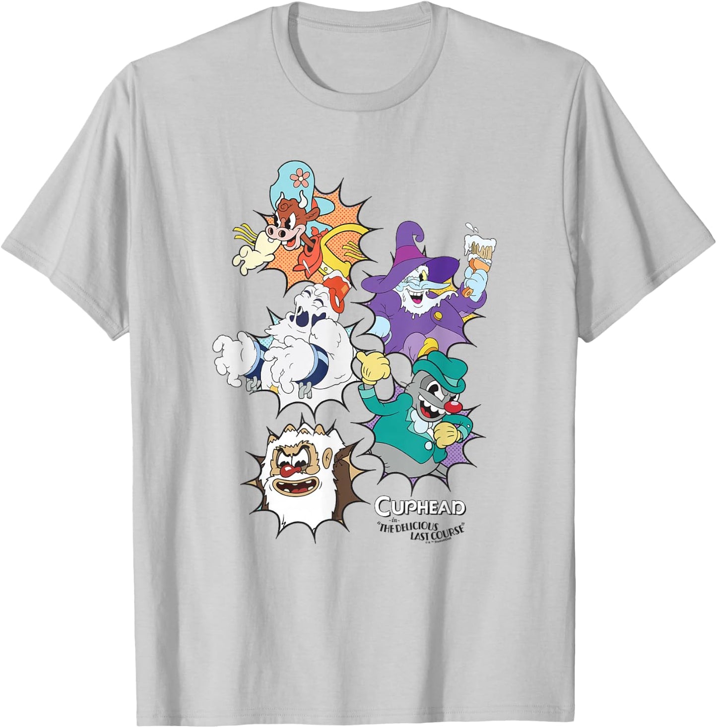 Cuphead: The Delicious Last Course Bosses Group Poster T-Shirt - T-Shirt | Ash