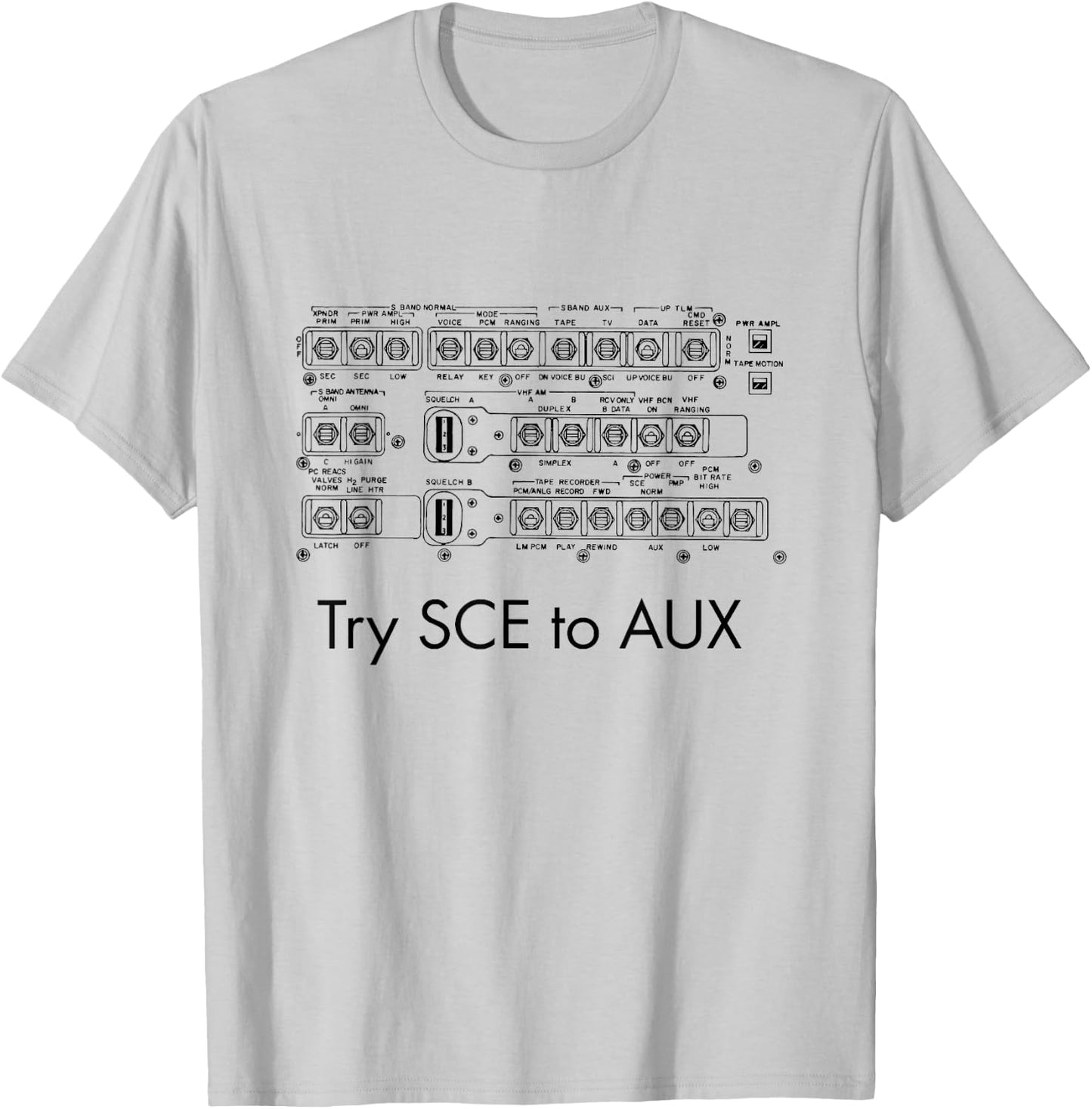 Try SCE to AUX Apollo Space Race Rocket Science Astronaut T-Shirt - T-Shirt | Ash