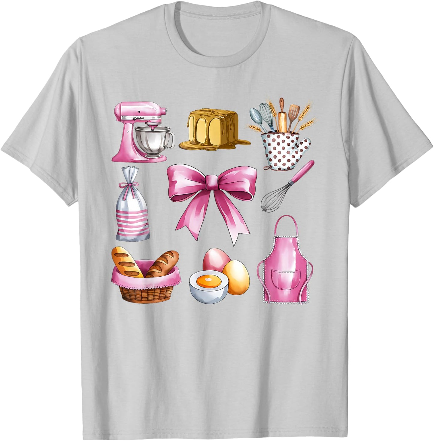 Cute Kitchen Essentials and Baking Fun T-Shirt - T-Shirt | Ash