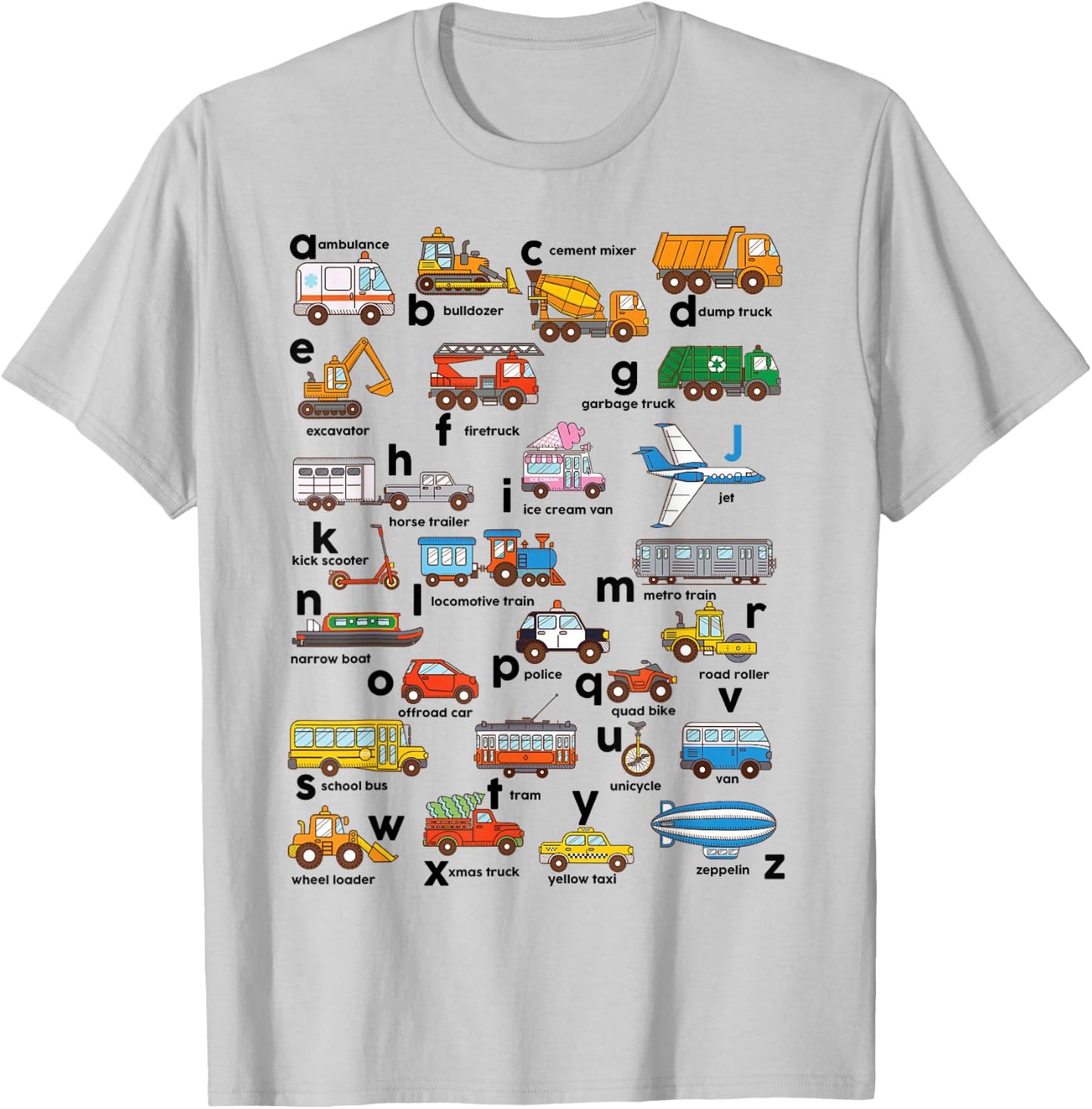 Truck-Shirt Construction Vehicles ABC Boys Men Women Toddler T-Shirt - T-Shirt | Ash