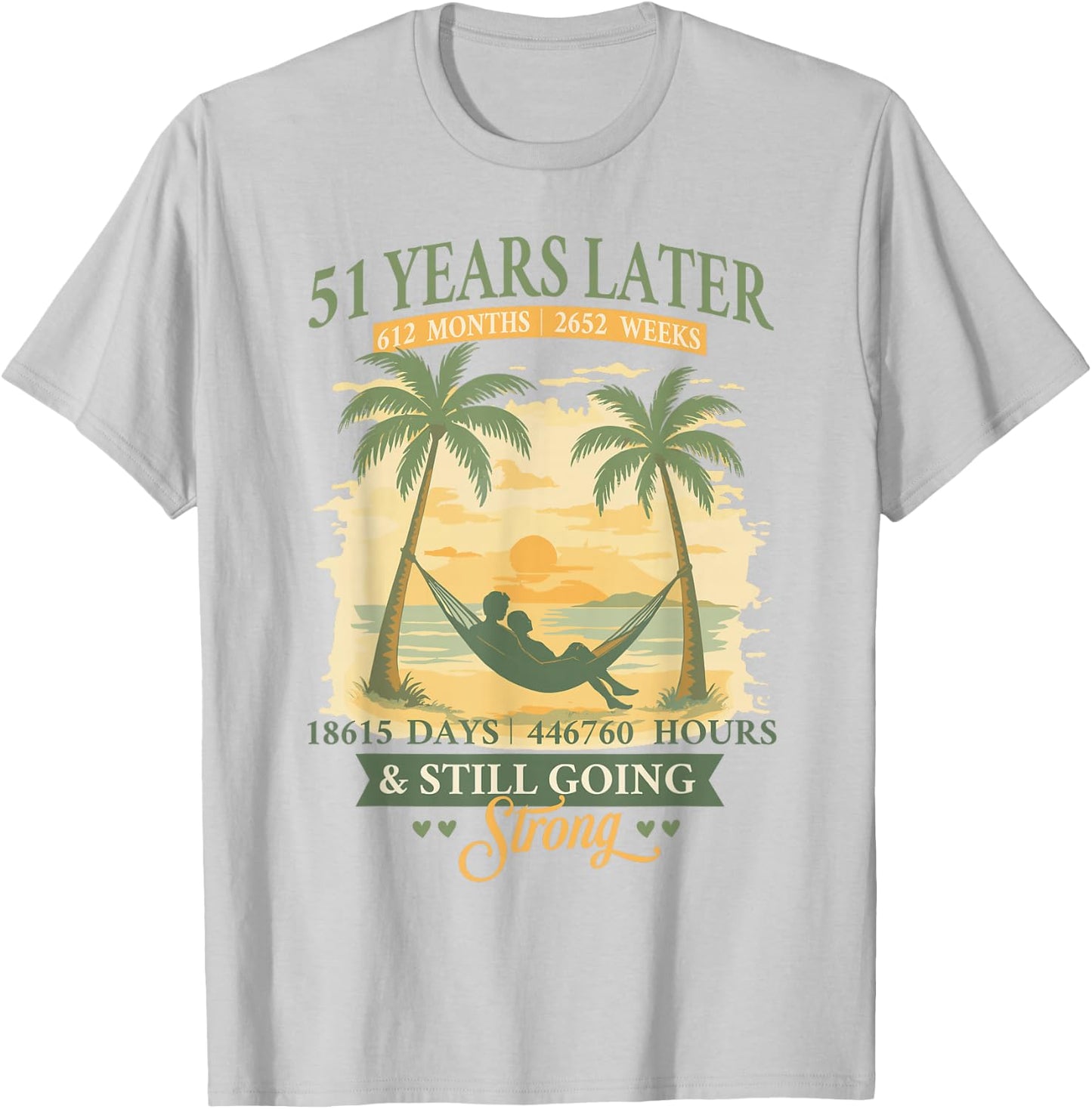51st Wedding Anniversary Beach Matching Couples 51 Years T-Shirt - T-Shirt | Ash