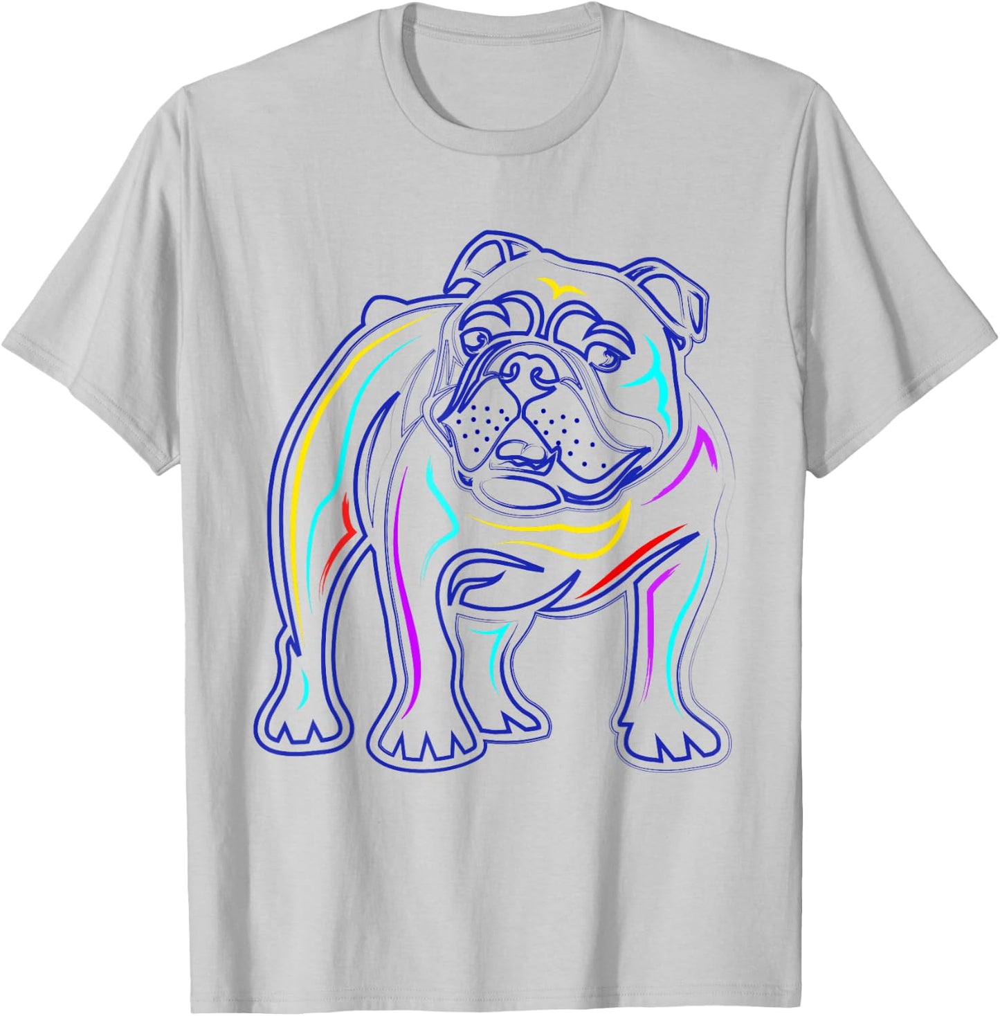 English Bulldog Lovers Shirts | Line Drawing Artsy Bulldog T-Shirt - T-Shirt | Ash