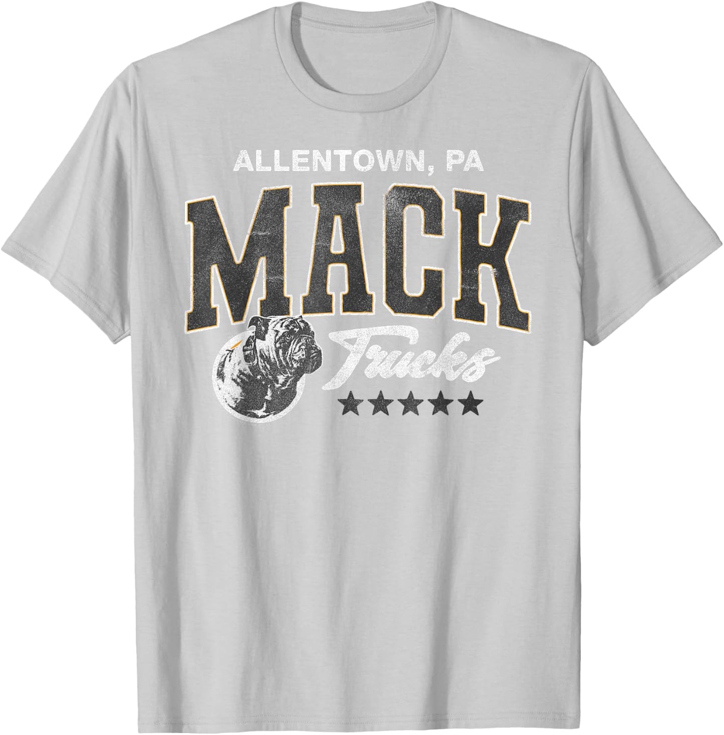 Mack Trucks Allentown, PA Athletic Logo with Stars Trucker T-Shirt - T-Shirt | Ash