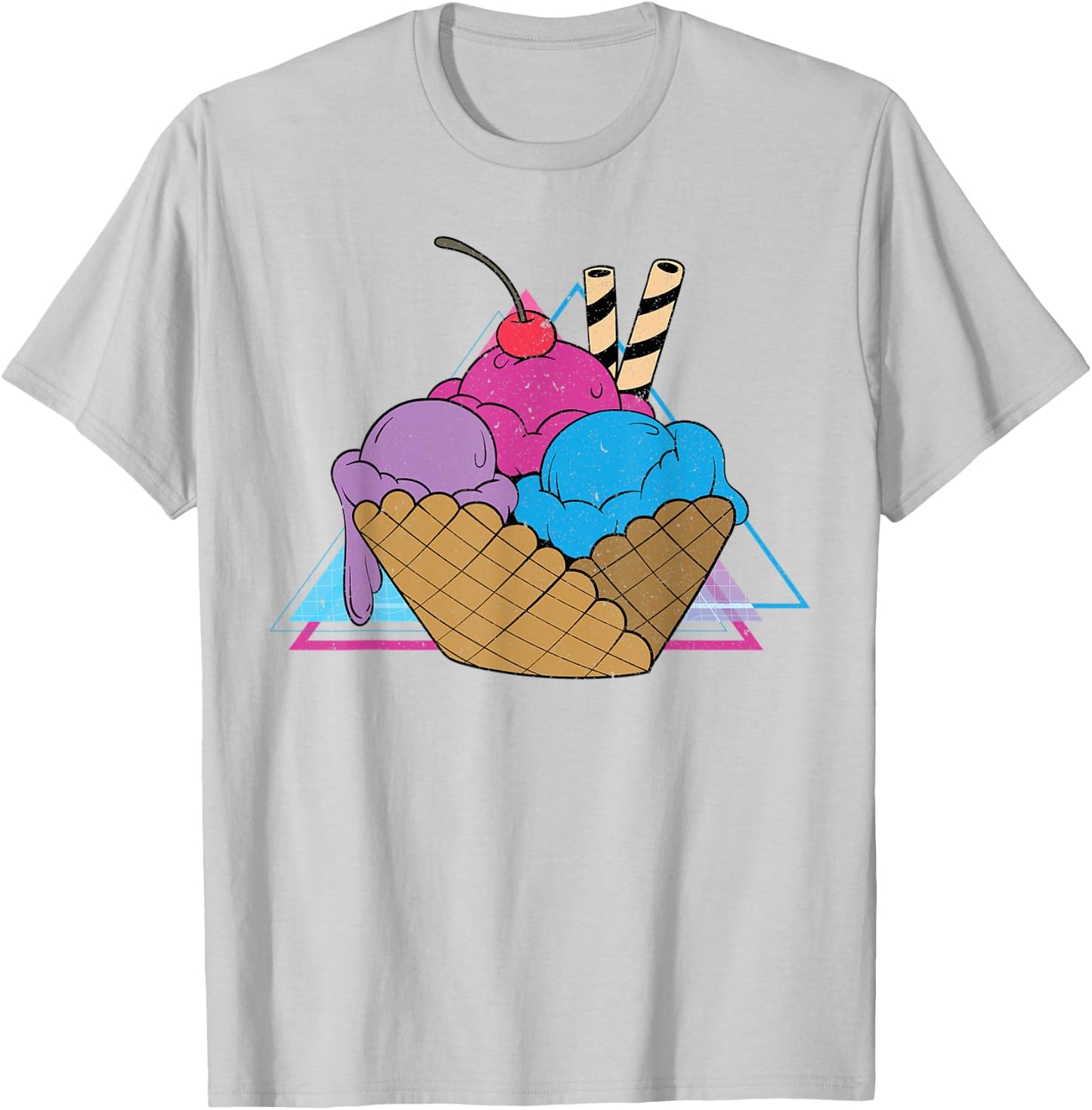 Ice Cream Lover 80s Vaporwave Art Summer Sweets Ice Cream Women Kids T-Shirt - T-Shirt | Ash