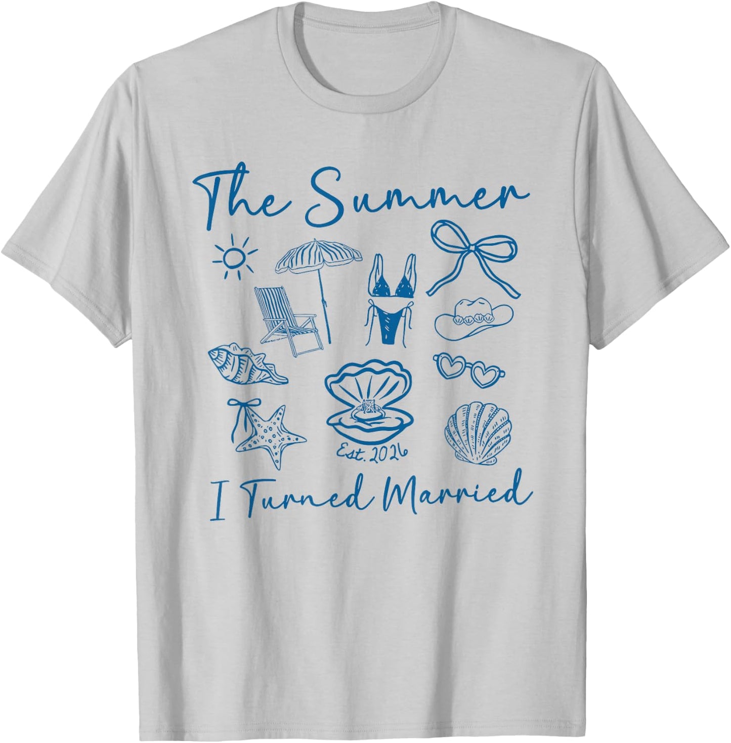 The Summer I Turned Married Shirt Bride to Be Bachelorette T-Shirt - T-Shirt | Ash