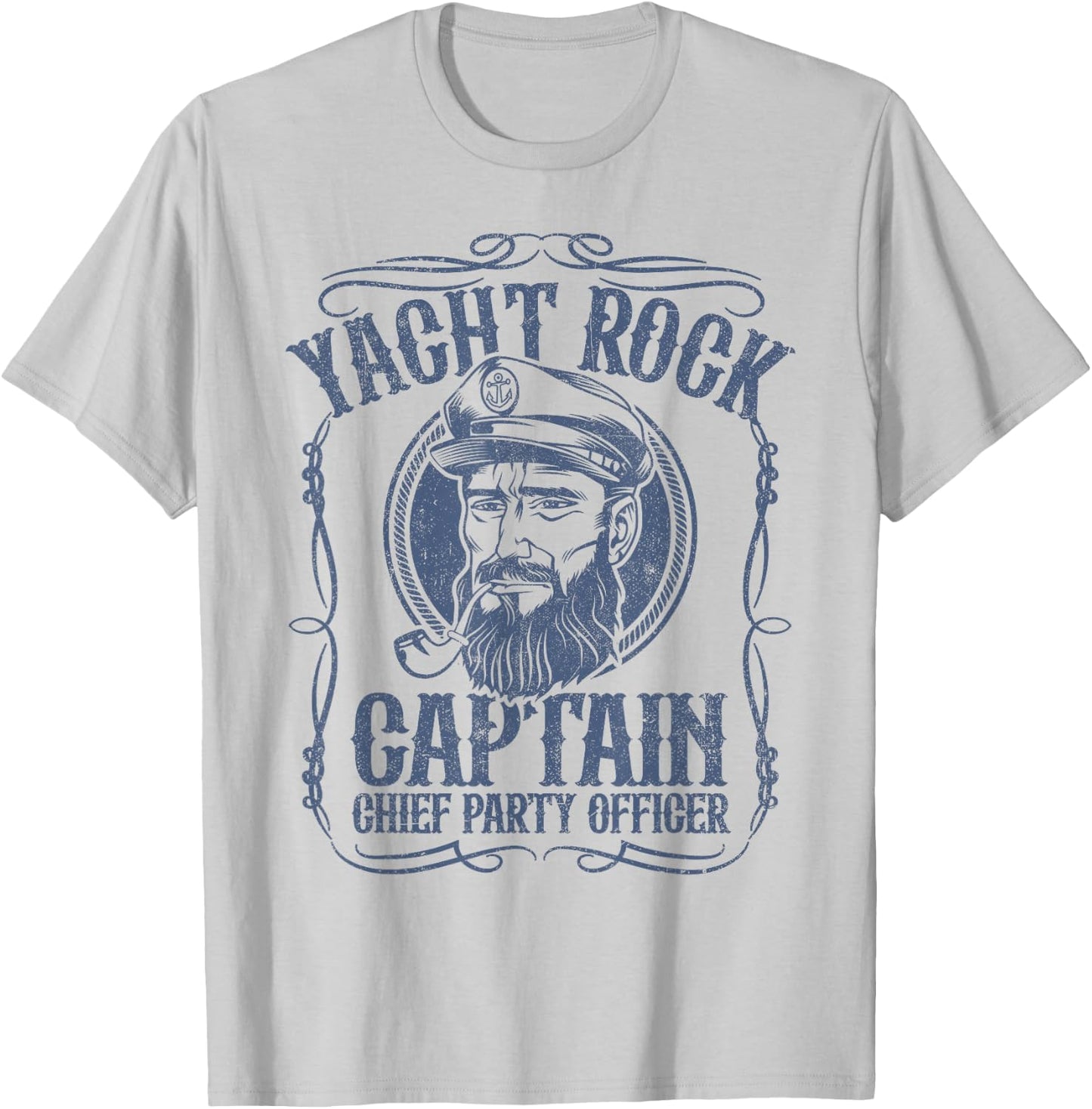 Funny Yacht Rock Captain Pontoon Boat Party Music Boating T-Shirt - T-Shirt | Ash