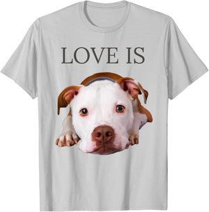Pitbull Shirt Pittie Mom Dad Bullie Dog Women Men Love T-Shirt - T-Shirt | Ash