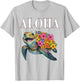 Turtle Hibiscus Hawaiian-Shirt Women Aloha Hawaii Teens Girl T-Shirt - T-Shirt | Ash