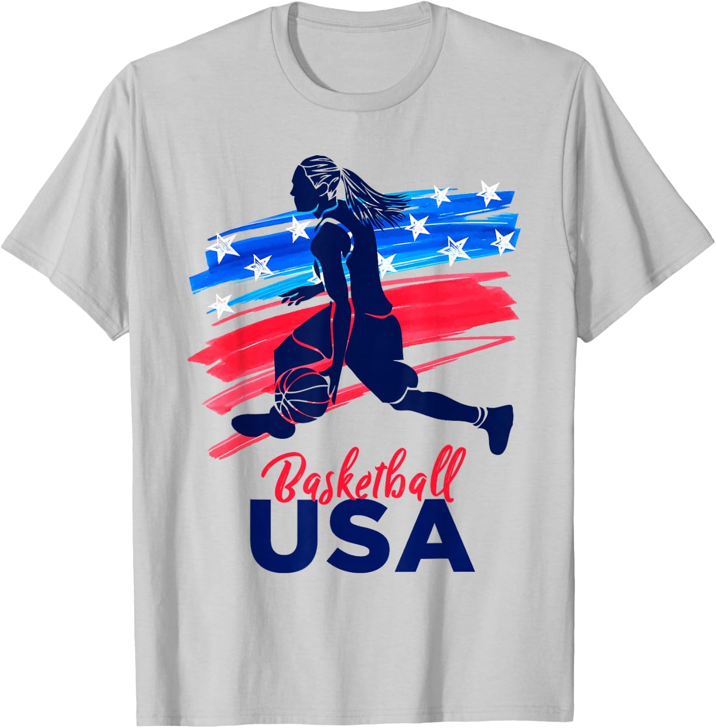 Basketball USA Support Team Shirt Basketball Lover T-Shirt - T-Shirt | Ash