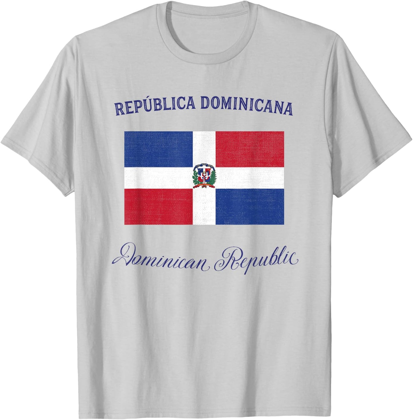 Dominican Republic Flag T-Shirt - T-Shirt | Ash