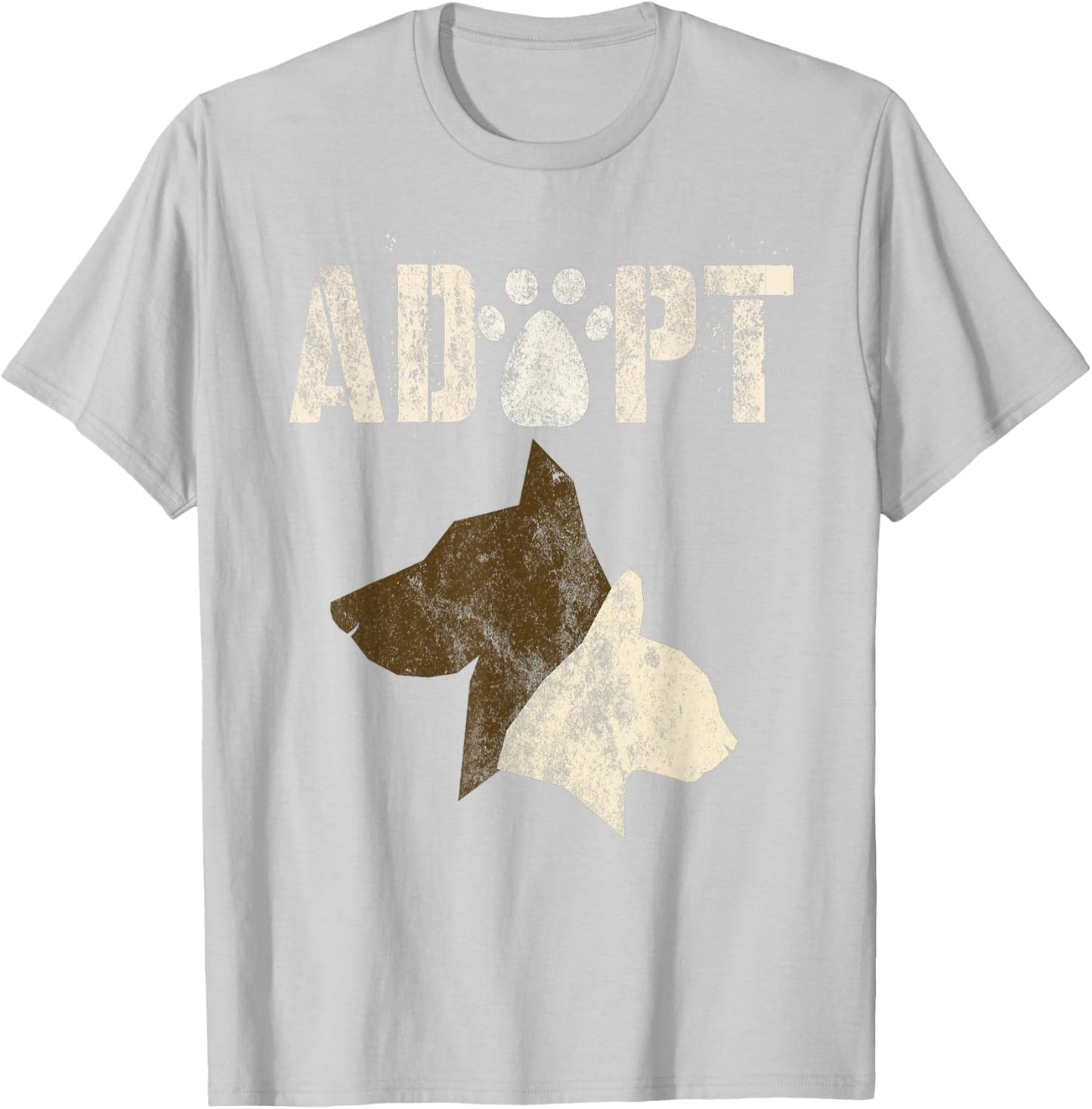 ADOPT Vintage Animal Rescue Shelter Cats Dogs Adoption Dept T-Shirt - T-Shirt | Ash
