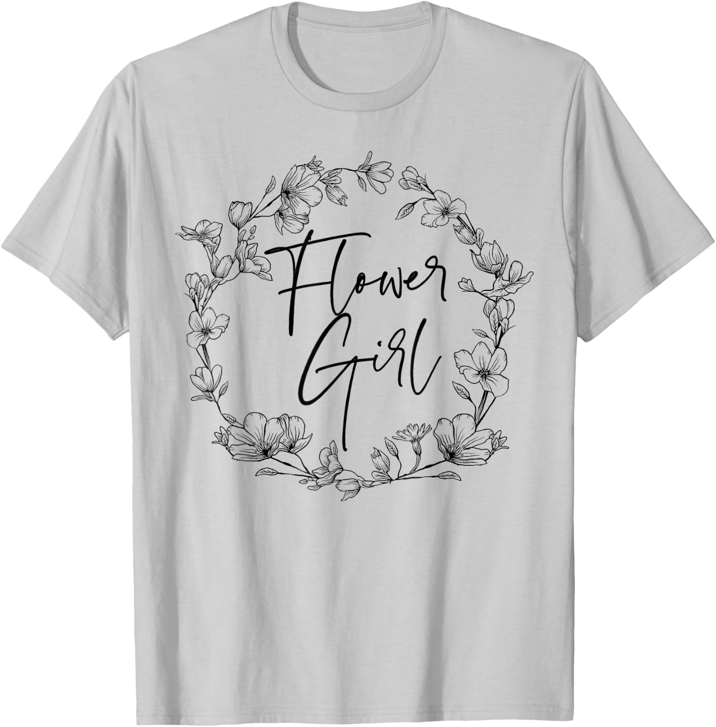 Flower Girl Matching Getting Ready for The Wedding Party T-Shirt - T-Shirt | Ash