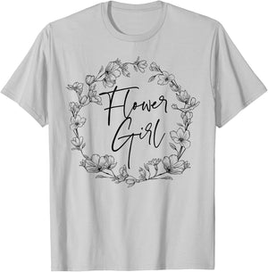 Flower Girl Matching Getting Ready for The Wedding Party T-Shirt - T-Shirt | Ash
