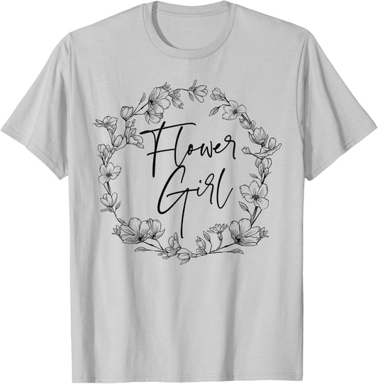 Flower Girl Matching Getting Ready for The Wedding Party T-Shirt - T-Shirt | Ash