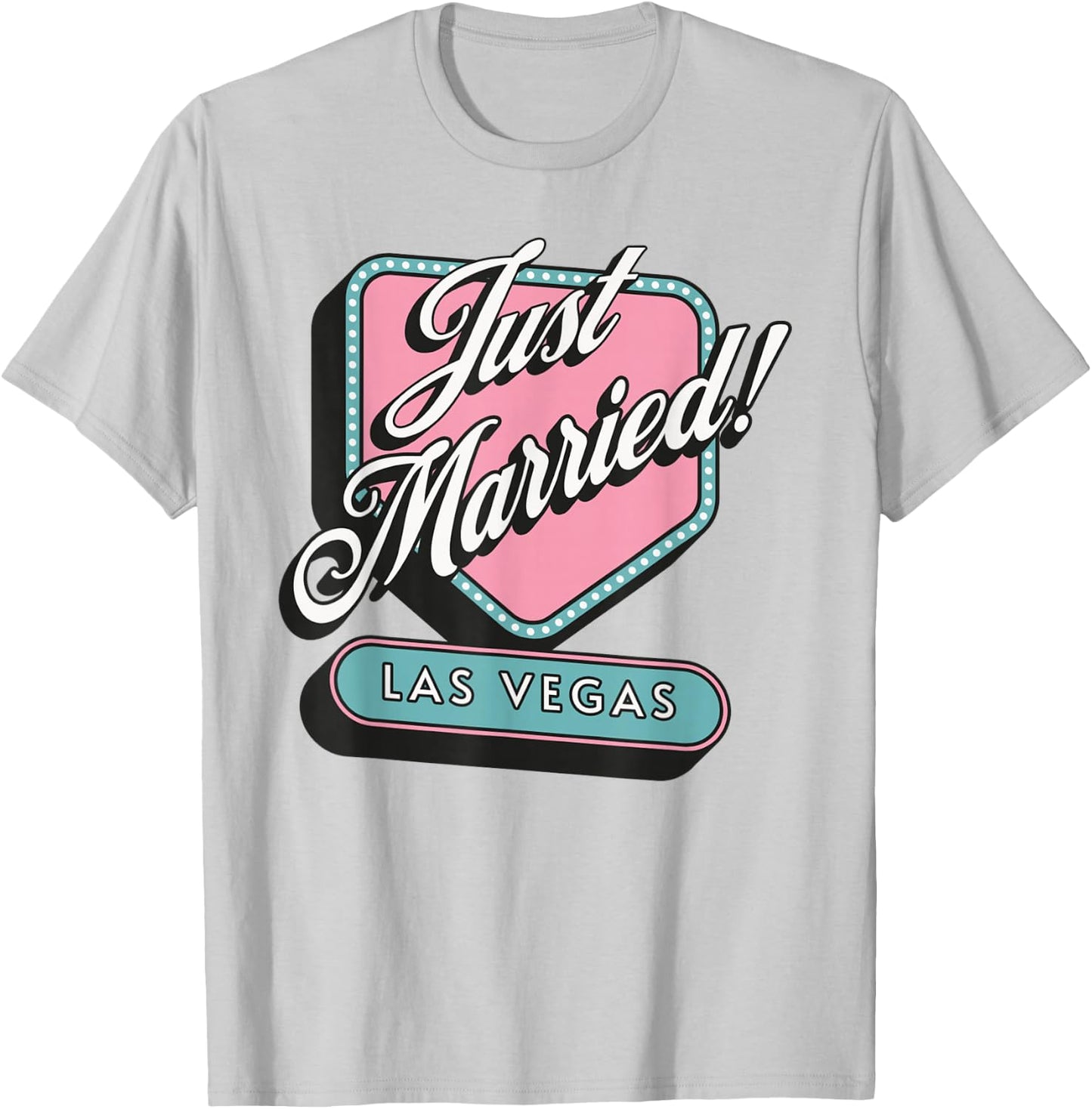 Just Married Las Vegas Wedding Bride Groom T-Shirt - T-Shirt | Ash