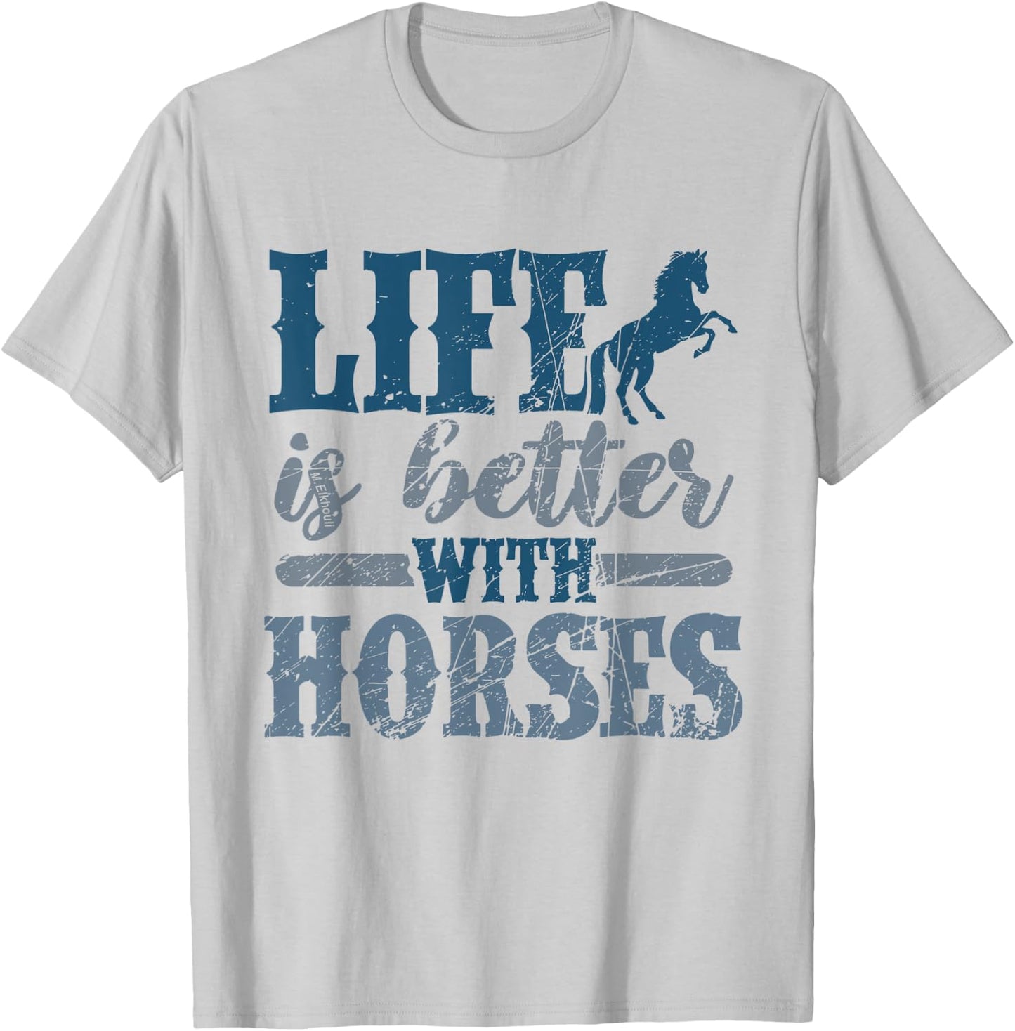 Life is Better with Horses Cute Horse Lover Horseback Riding T-Shirt - T-Shirt | Ash