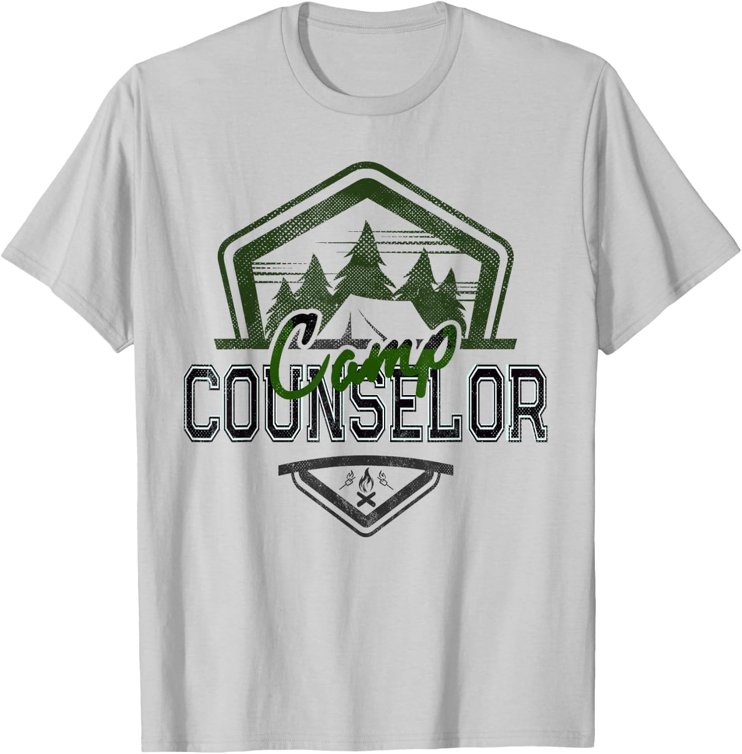 CAMP COUNSELOR Vintage Staff Campground Crew Teacher Squad T-Shirt - T-Shirt | Ash