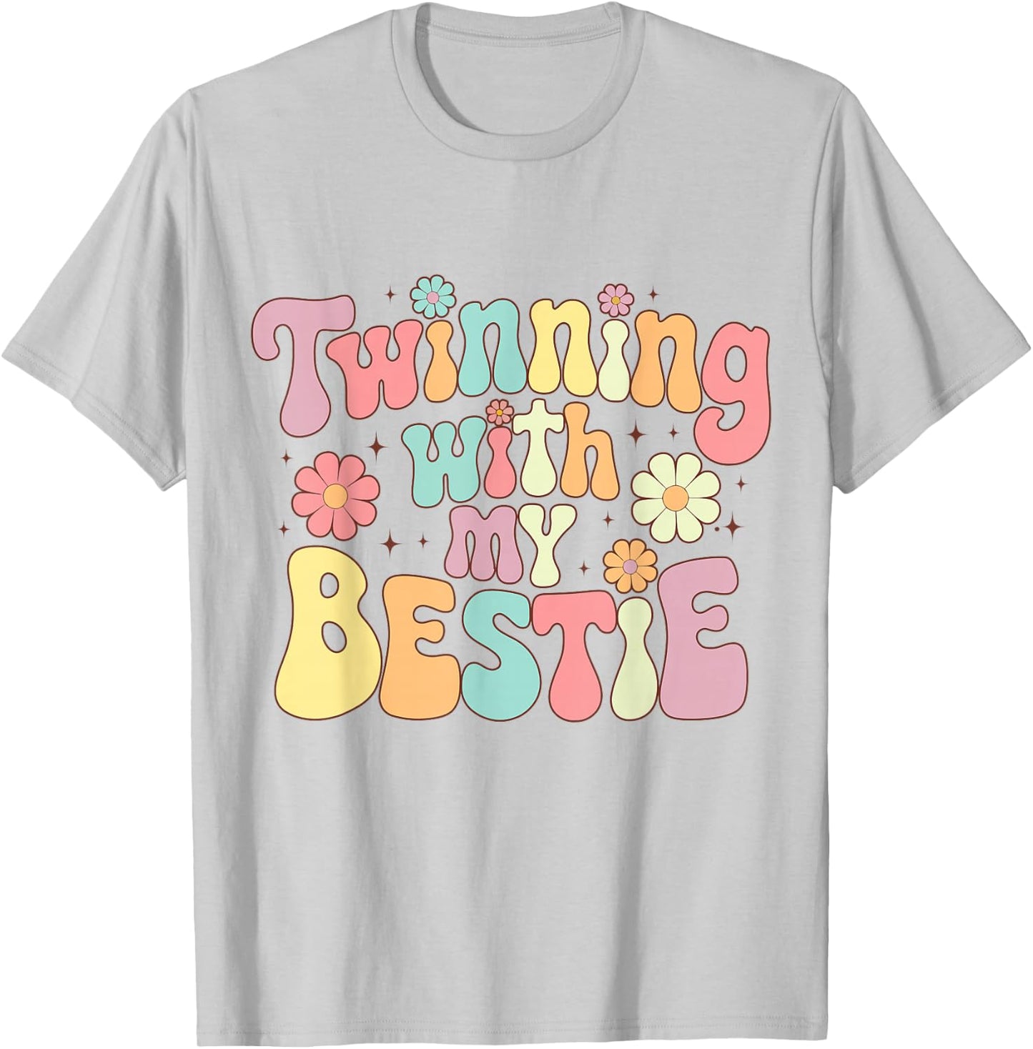 Twinning with My Bestie, Friends Spirit Week Girls Kids Day T-Shirt - T-Shirt | Ash