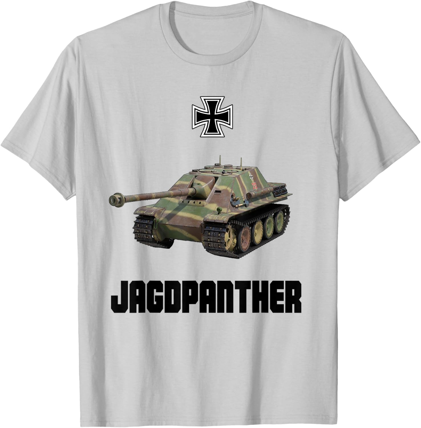 Jagdpanther German Tank Destroyer WW2 Military Vehicle T-Shirt - T-Shirt | Ash