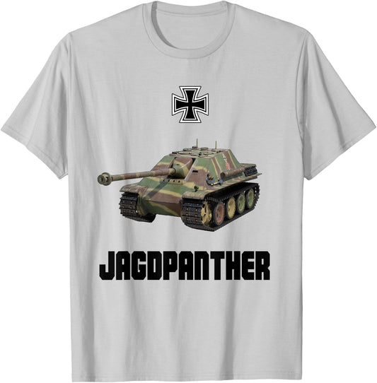 Jagdpanther German Tank Destroyer WW2 Military Vehicle T-Shirt - T-Shirt | Ash