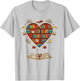 Heart Shape Librarian Themed Book Club Reading Book Lovers T-Shirt - T-Shirt | Ash