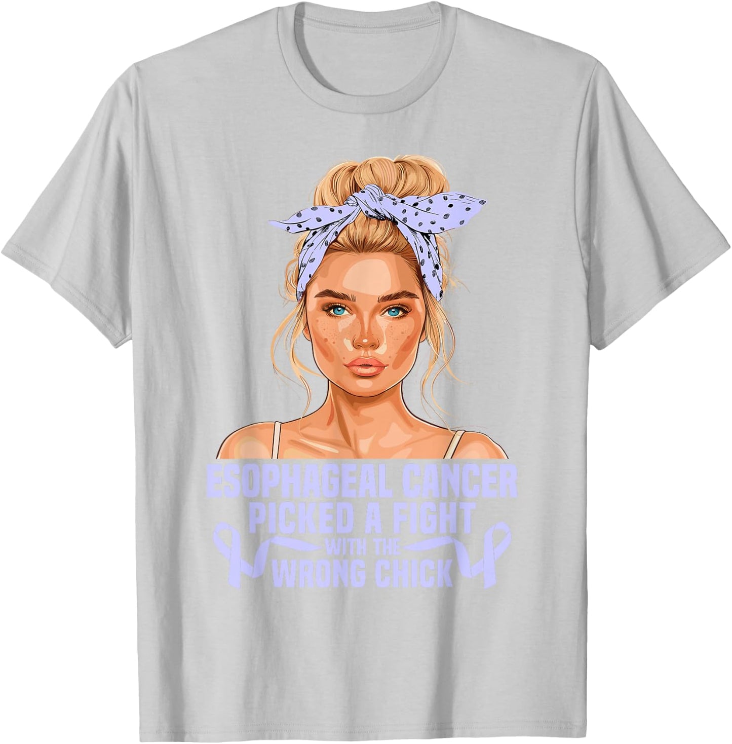 Cancer Awareness Month Women Fighter Esophageal Cancer T-Shirt - T-Shirt | Ash