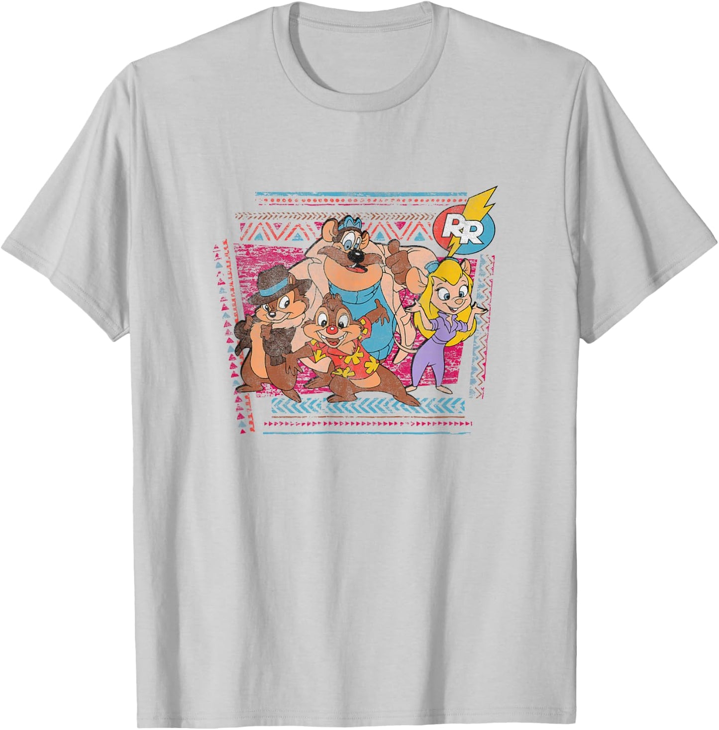 Disney Chip 'n' Dale Rescue Rangers Group Colorful Shot T-Shirt - T-Shirt | Ash
