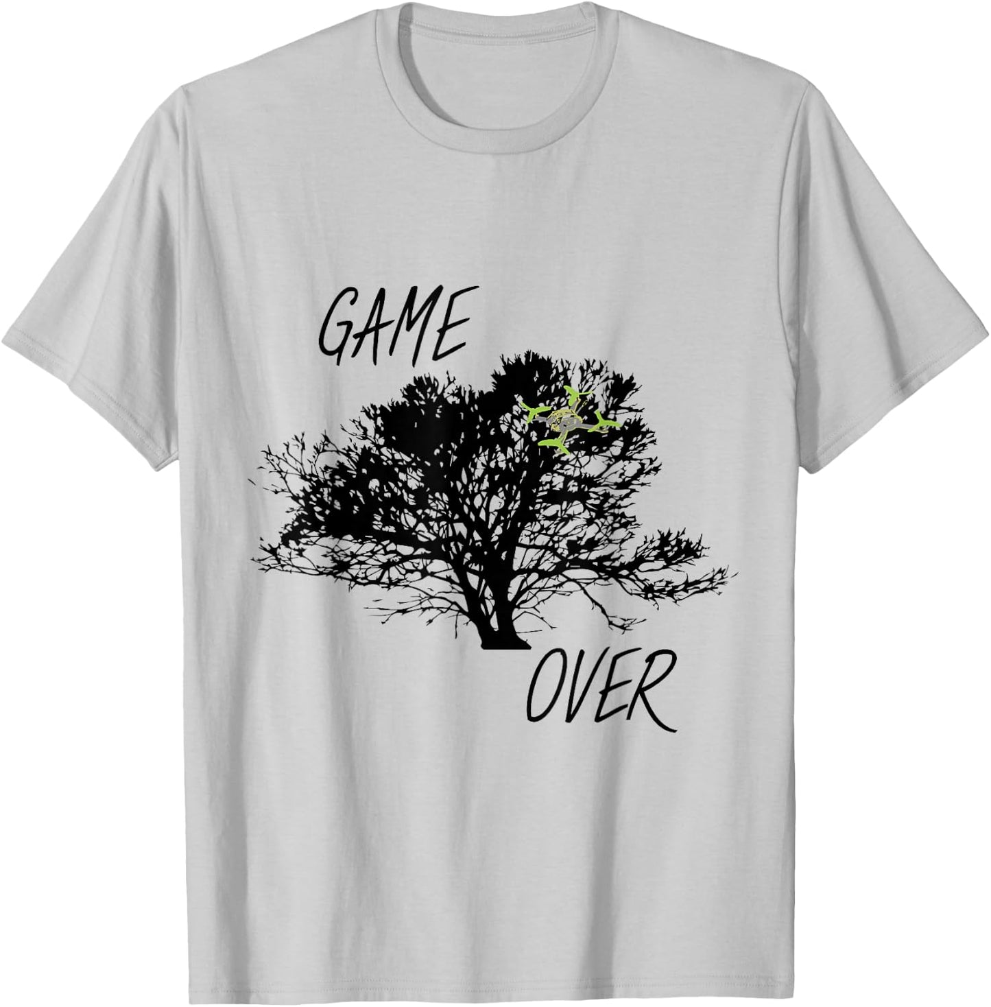 FPV Drone in tree game over T-Shirt - T-Shirt | Ash