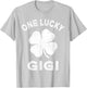 One Lucky Gigi St Patricks Day Green Shamrock Leaf T-Shirt - T-Shirt | Ash