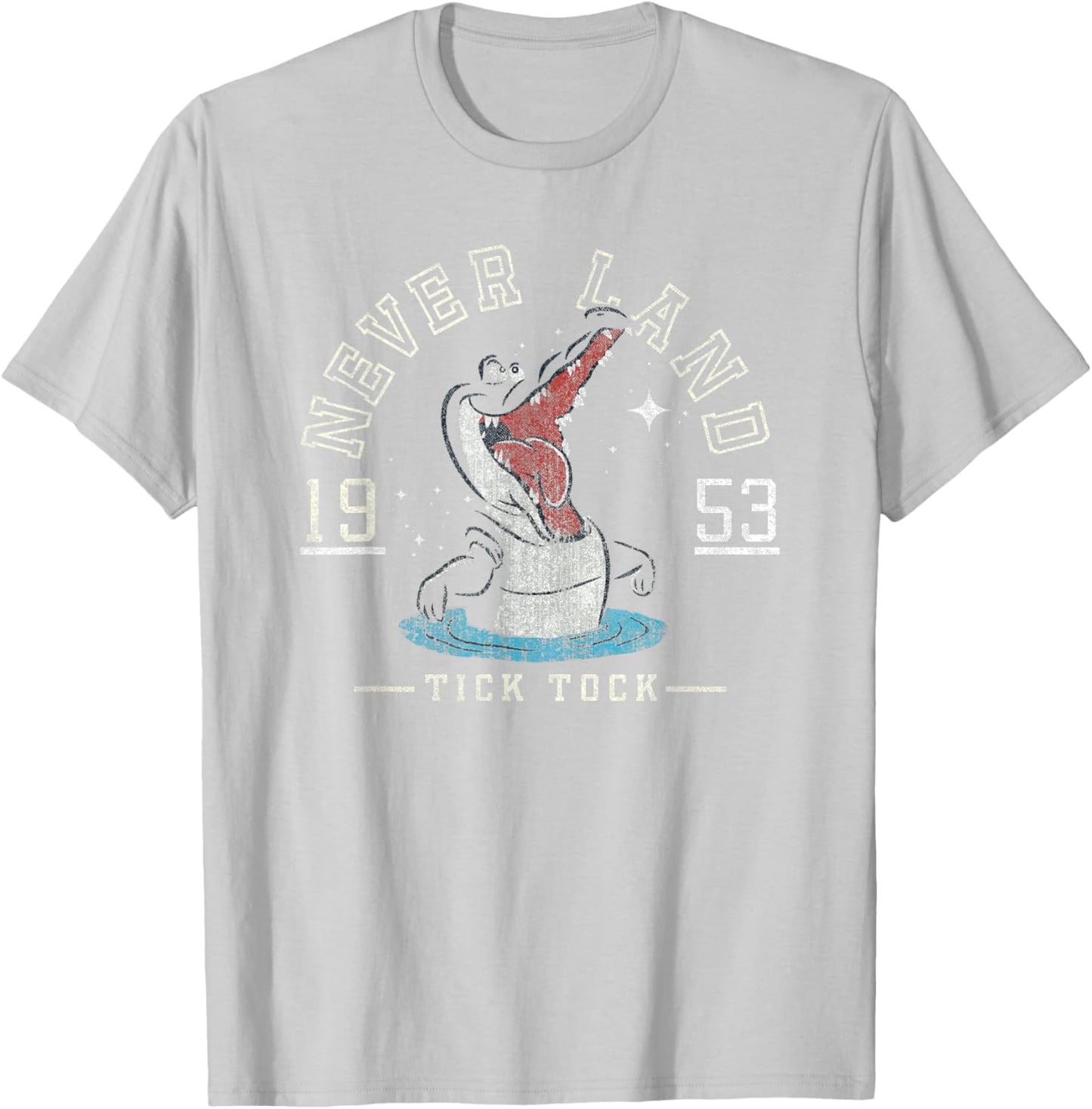 Disney Peter Pan Neverland Croc Collegiate Tick Tock 1953 T-Shirt - T-Shirt | Ash