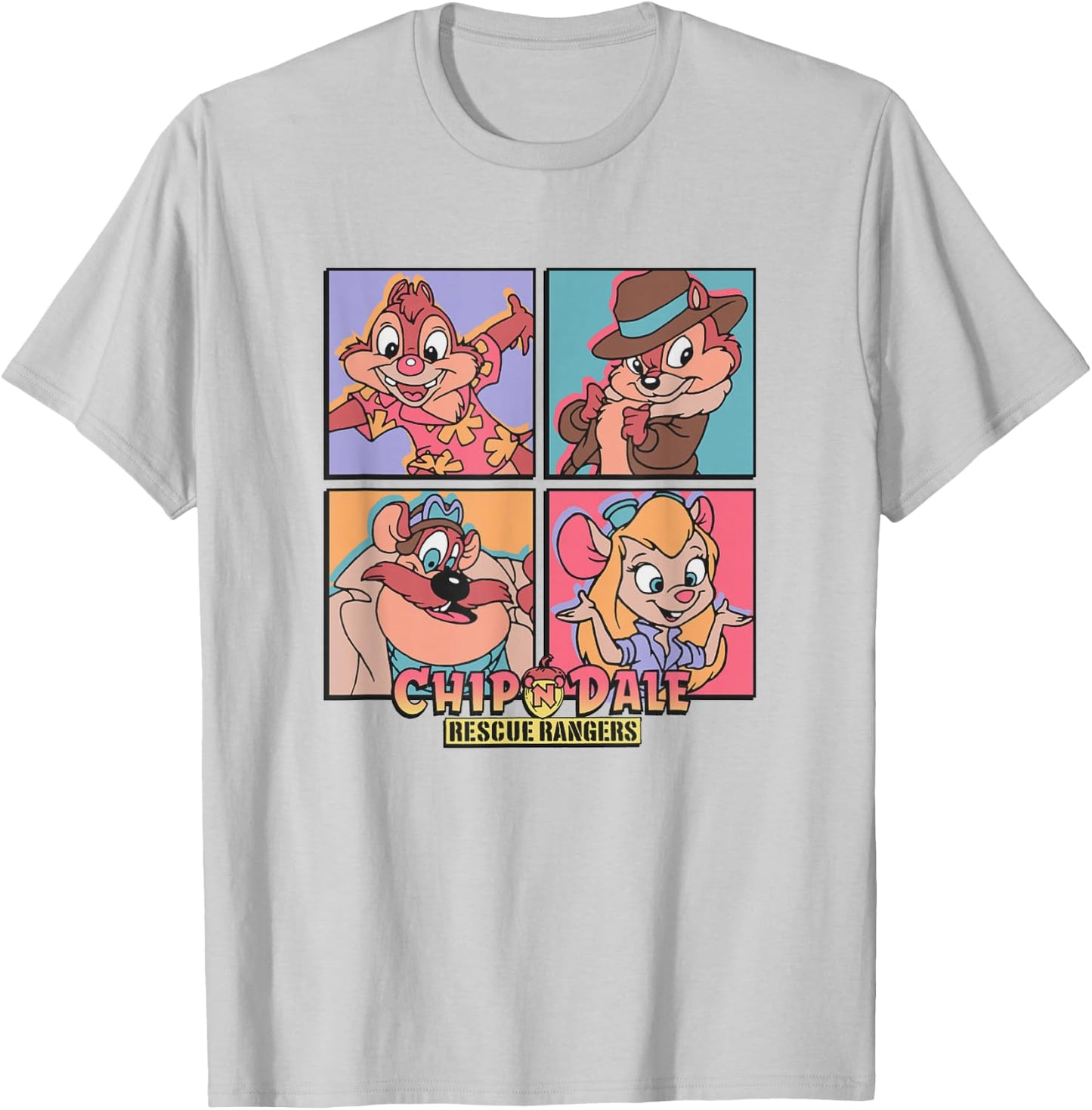 Disney Chip 'n' Dale Rescue Rangers Characters Panels T-Shirt - T-Shirt | Ash