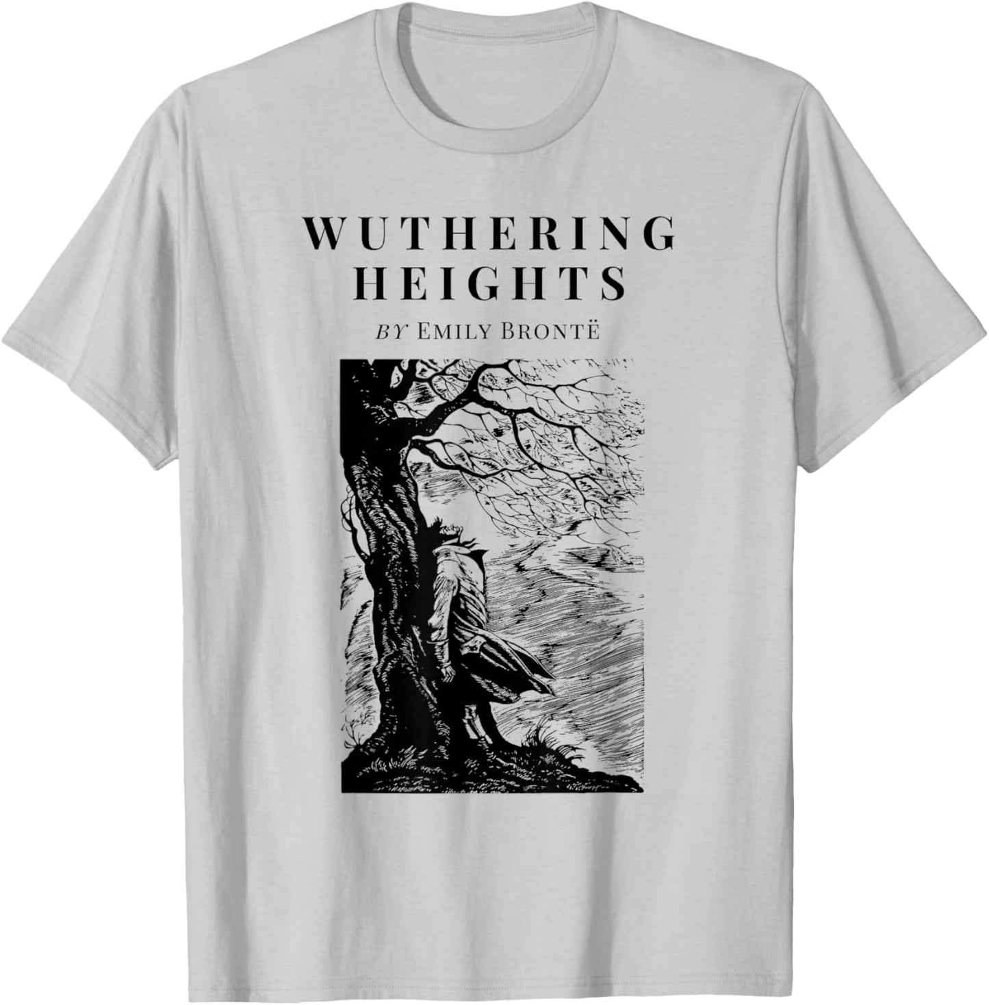 Wuthering Heights by Emily Bronte Vintage Book Cover T-Shirt - T-Shirt | Ash