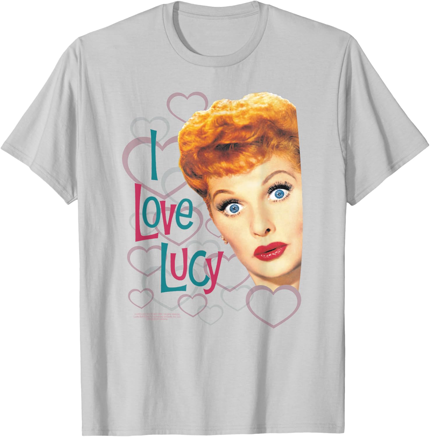 I Love Lucy Hollywood Open Hearts T-Shirt - T-Shirt | Ash