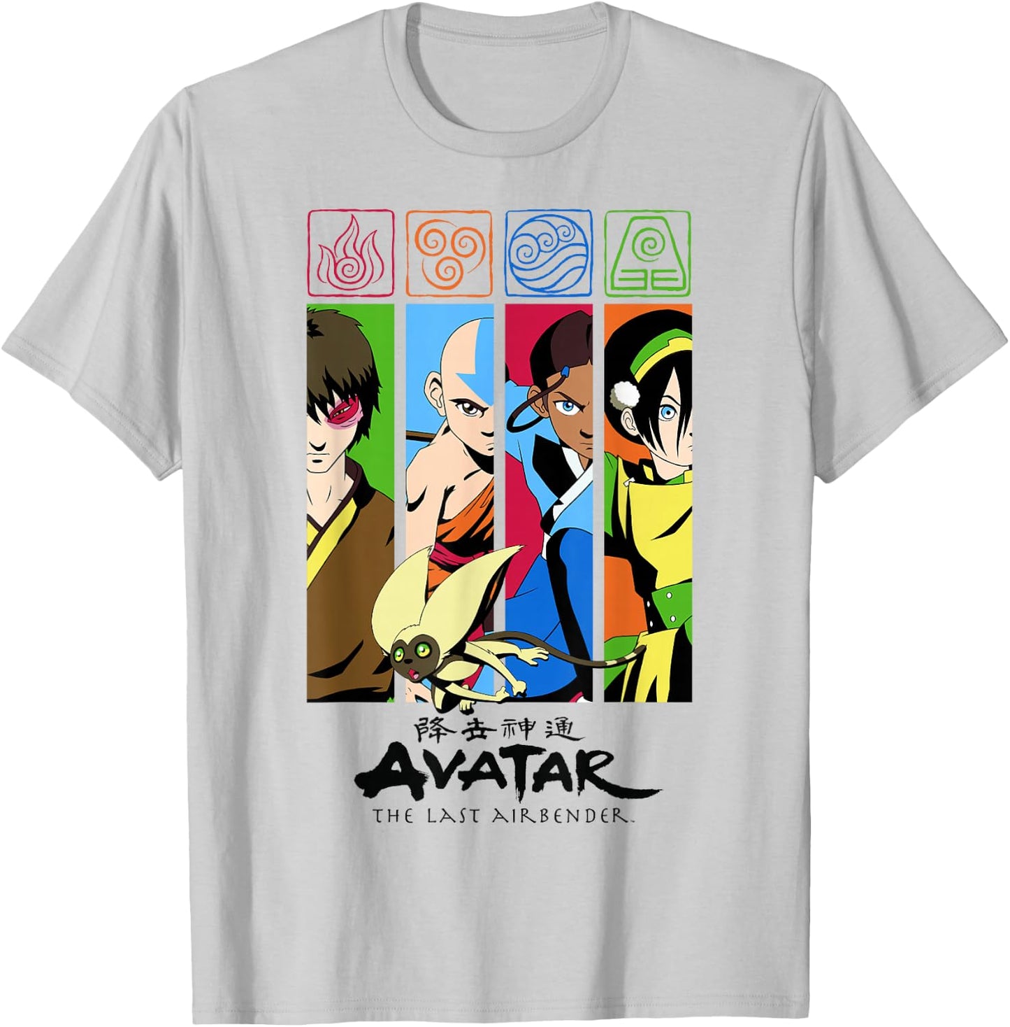 Avatar: The Last Airbender Group Character Panels Small T-Shirt - T-Shirt | Ash