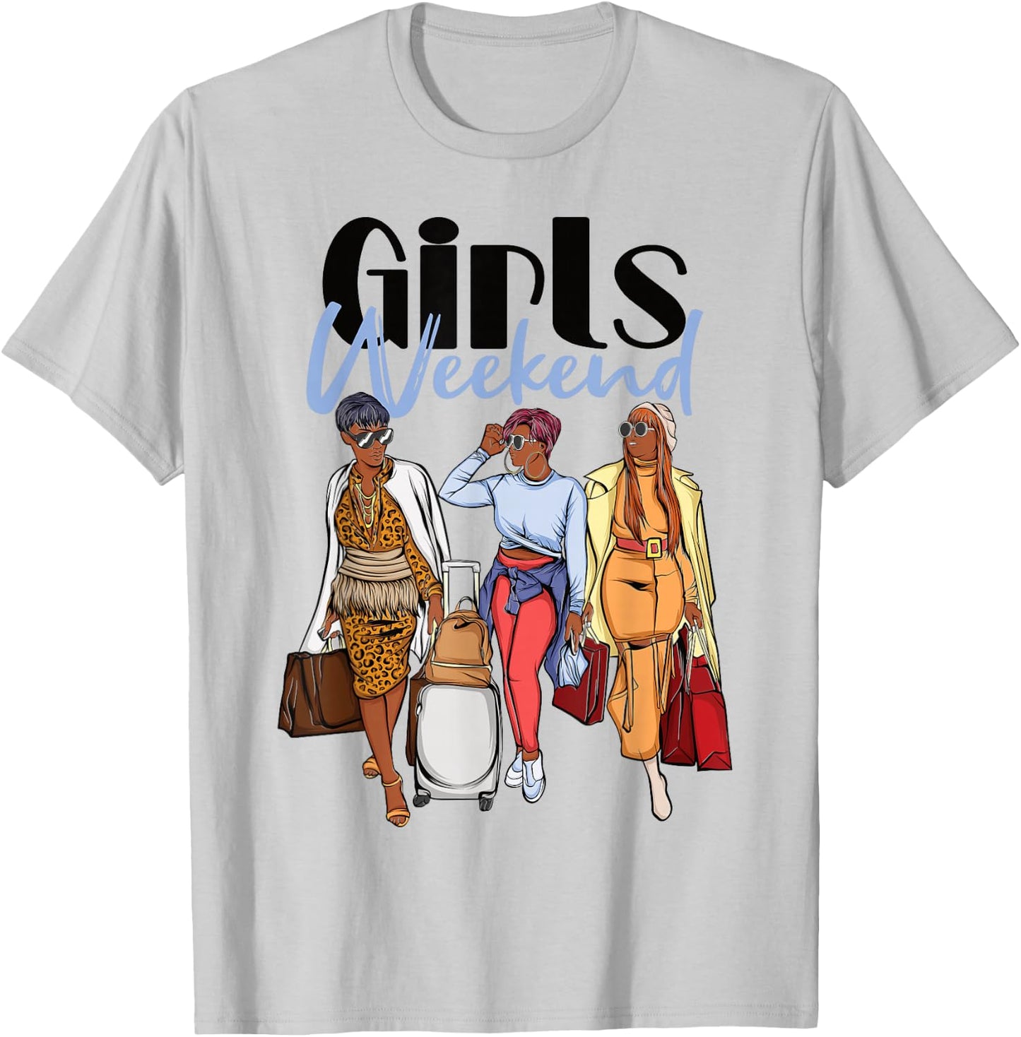 Girls Weekend 2026 Trip for Black Melanin Women on Vacation T-Shirt - T-Shirt | Ash