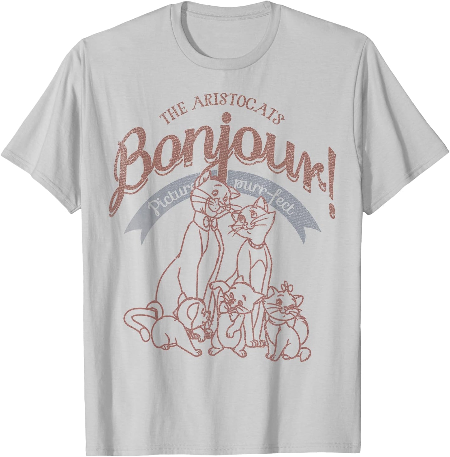 Disney The Aristocats Bojour Picture Purrfect T-Shirt - T-Shirt | Ash
