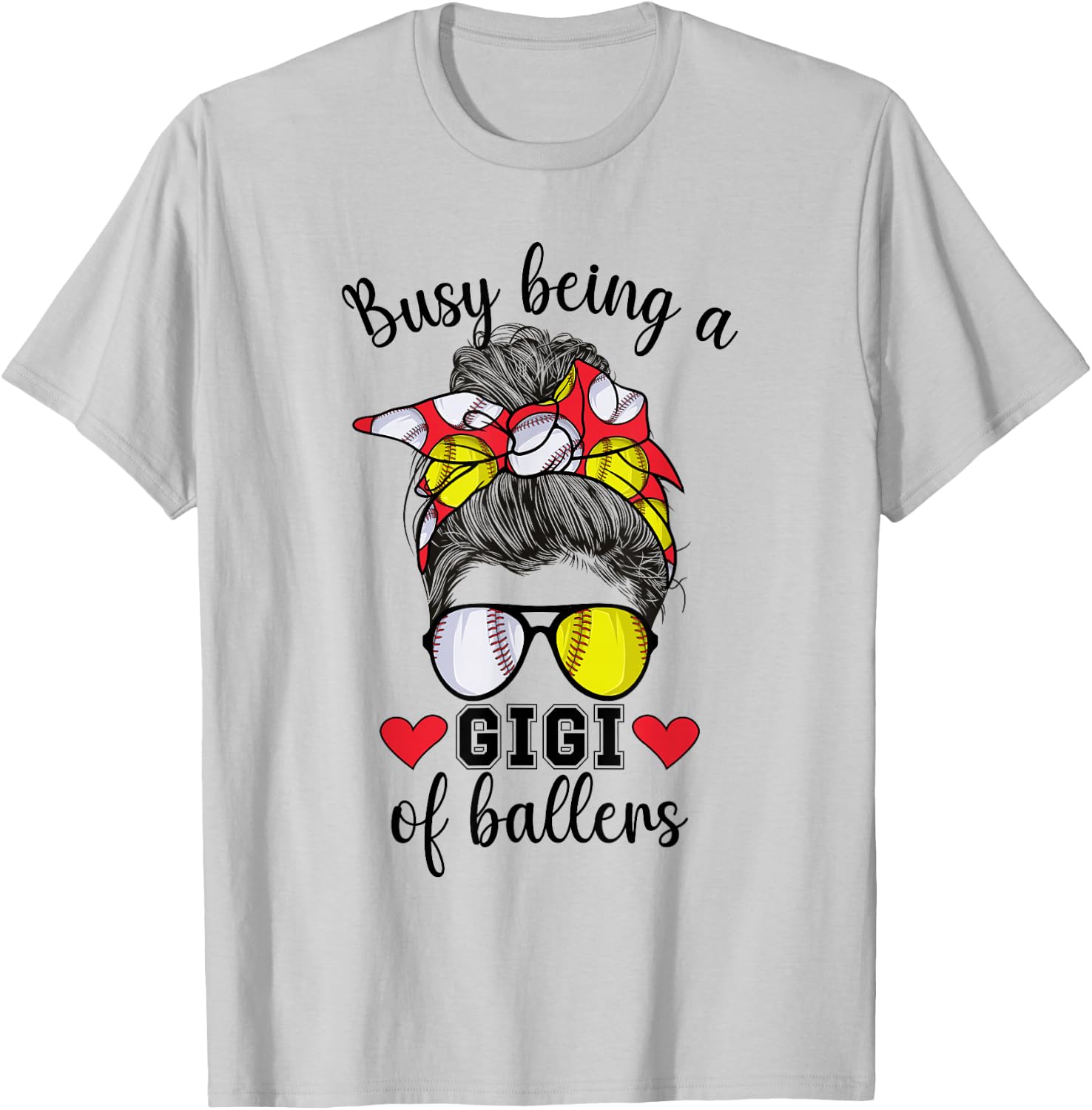 Softball Baseball Gigi Of Ballers Baseball Softball Gigi T-Shirt - T-Shirt | Ash