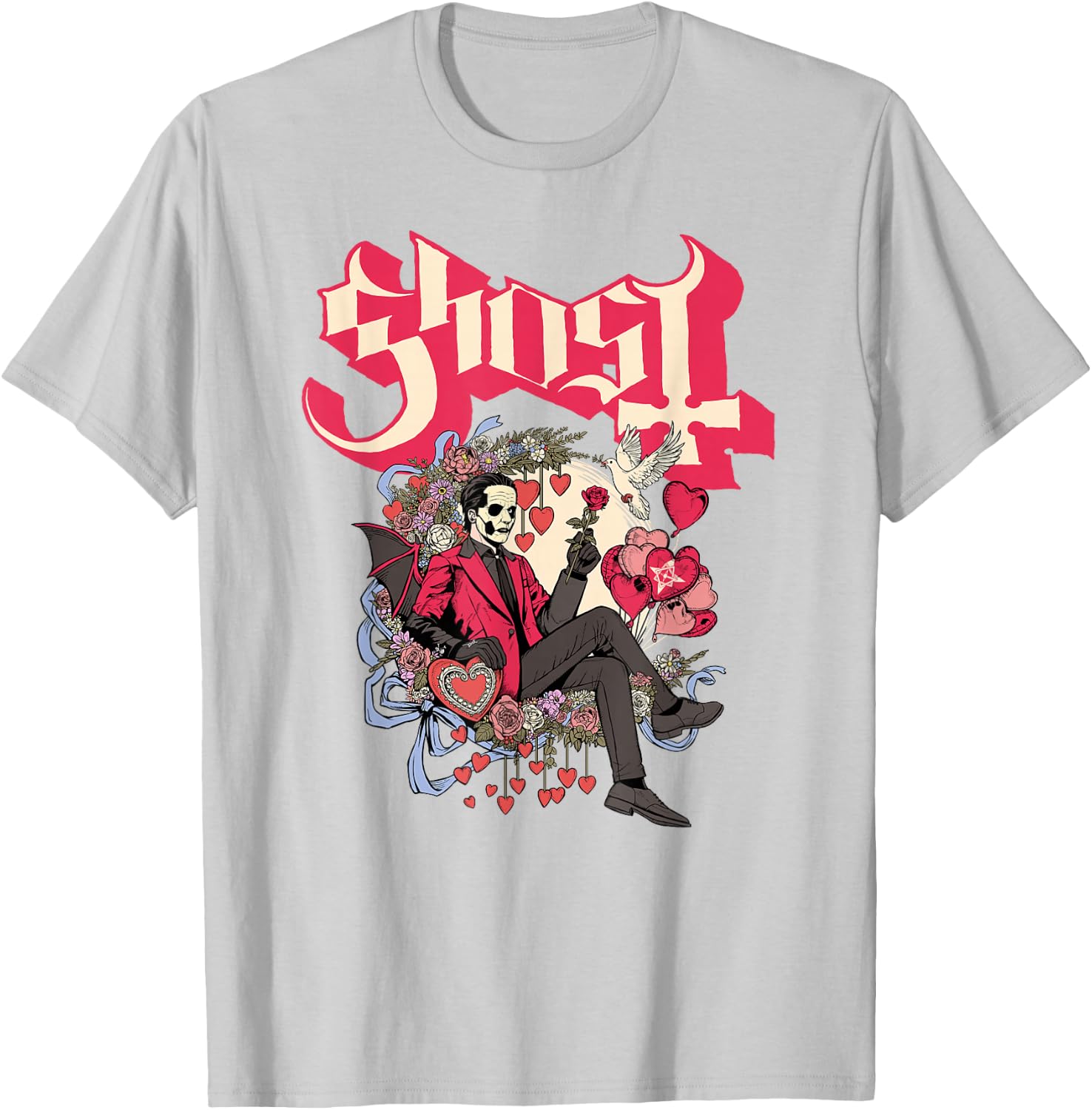 Ghost - Papa Cupid Valentine's Day T-Shirt - T-Shirt | Ash