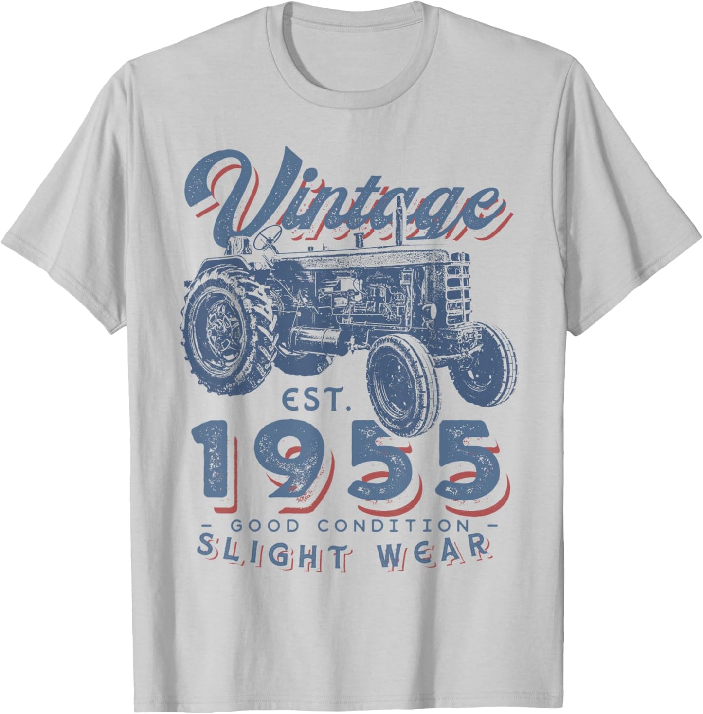 Vintage Farmer Tractor established 1955 67th Birthday Party T-Shirt - T-Shirt | Ash