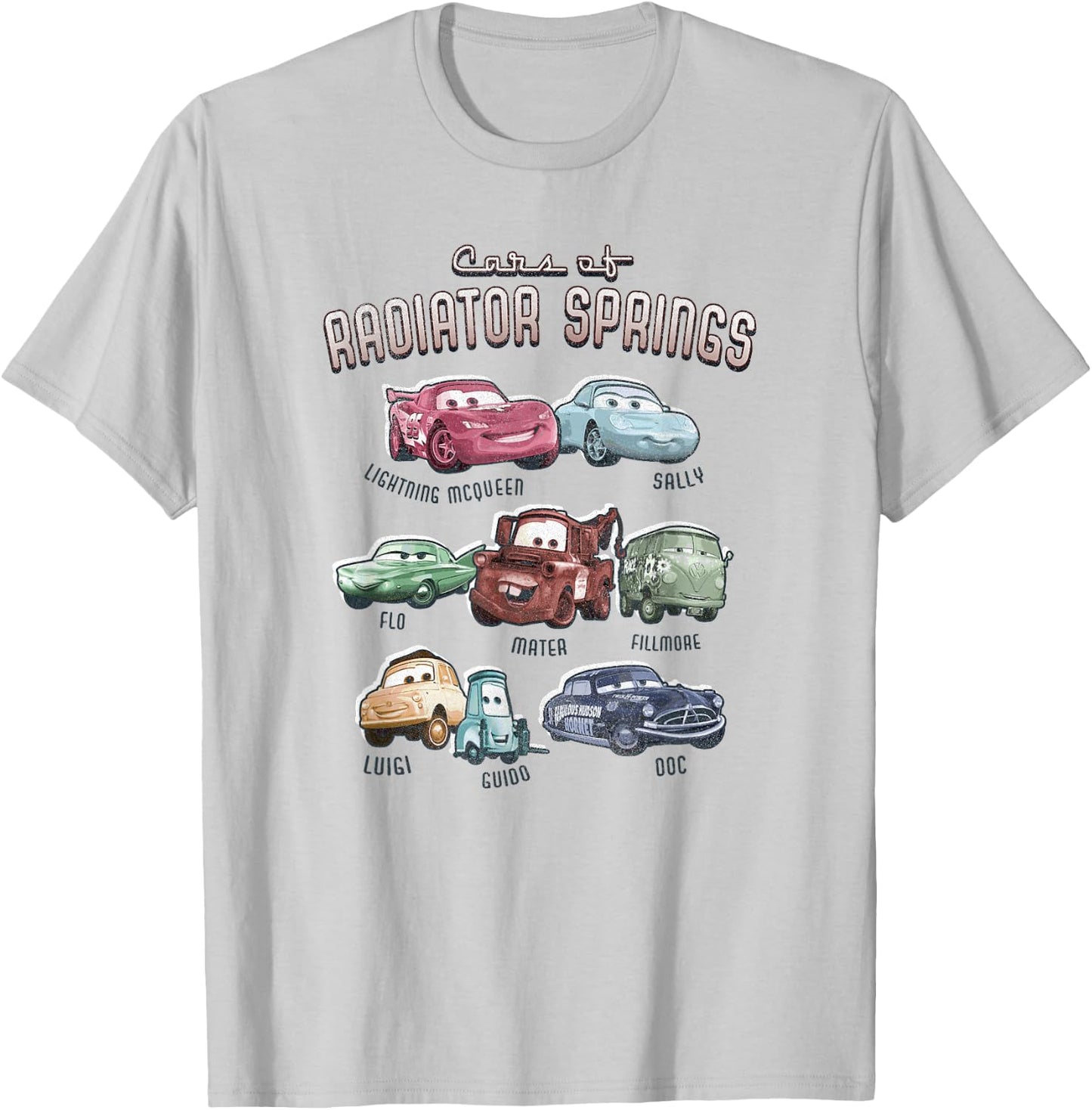 Disney Pixar Cars Cast of Radiator Springs Small T-Shirt - T-Shirt | Ash