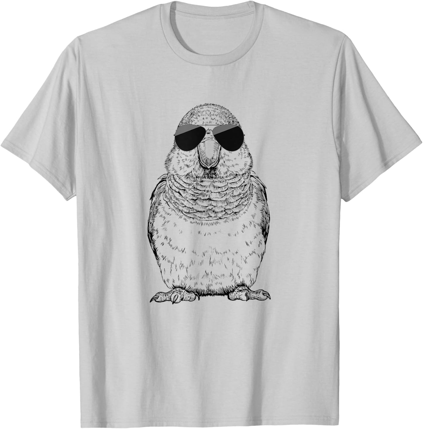 Quaker Parrot Bird with Sunglasses -Adults, Kids T-Shirt - T-Shirt | Ash