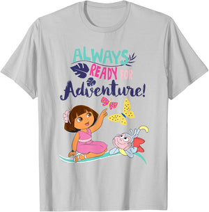 Dora the Explorer Always Ready for Adventure T-Shirt - T-Shirt | Ash