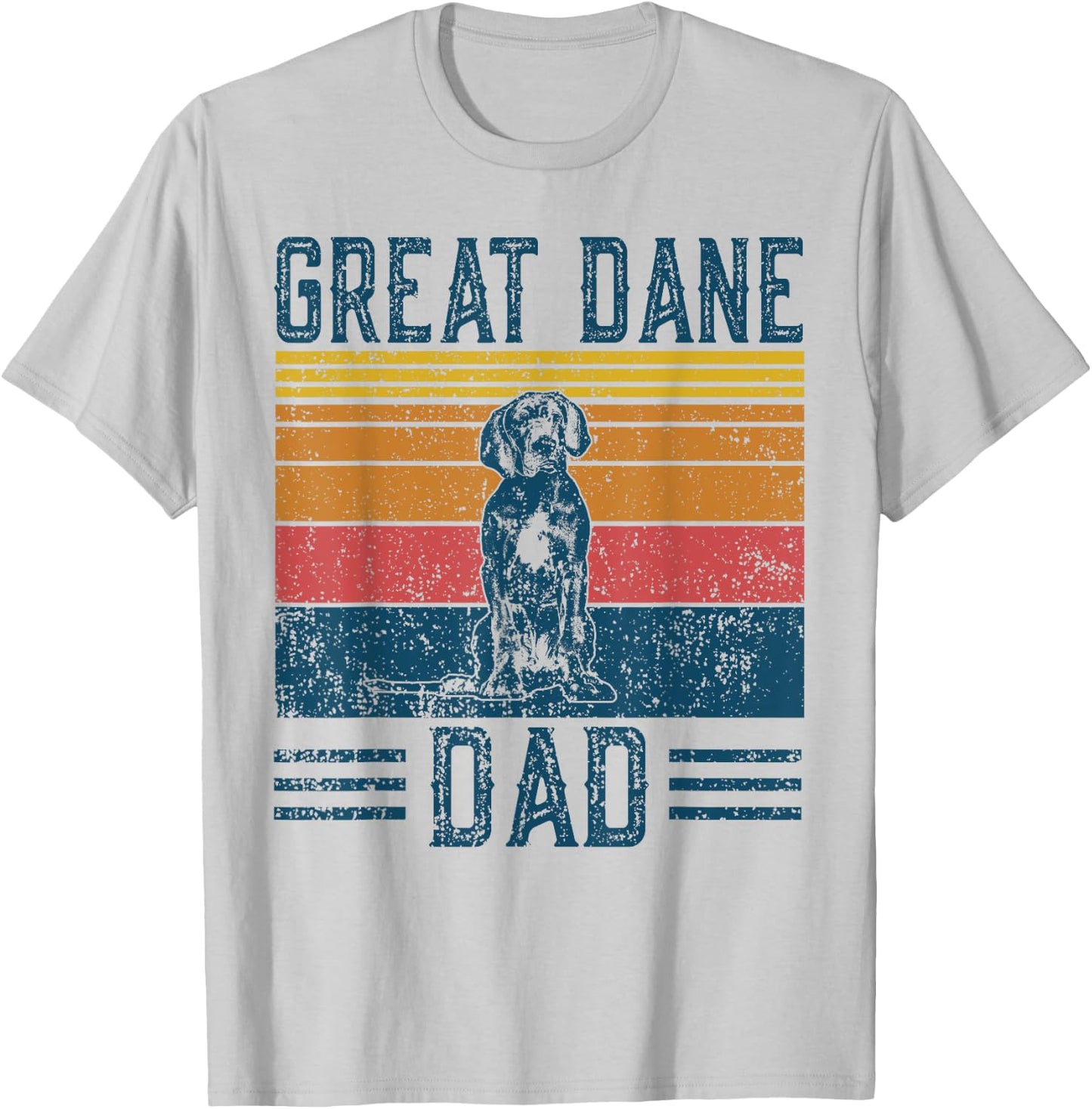 Dog Dad - Vintage Great Dane Dad Men Women Kids T-Shirt - T-Shirt | Ash
