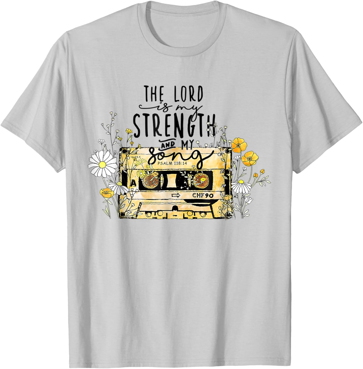 The Lord Is Strength Cassette Tape Christian Easter's Day T-Shirt - T-Shirt | Ash