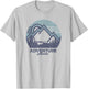 Trendy Adventure Awaits Graphic Blue Mountain Circle T-Shirt - T-Shirt | Ash