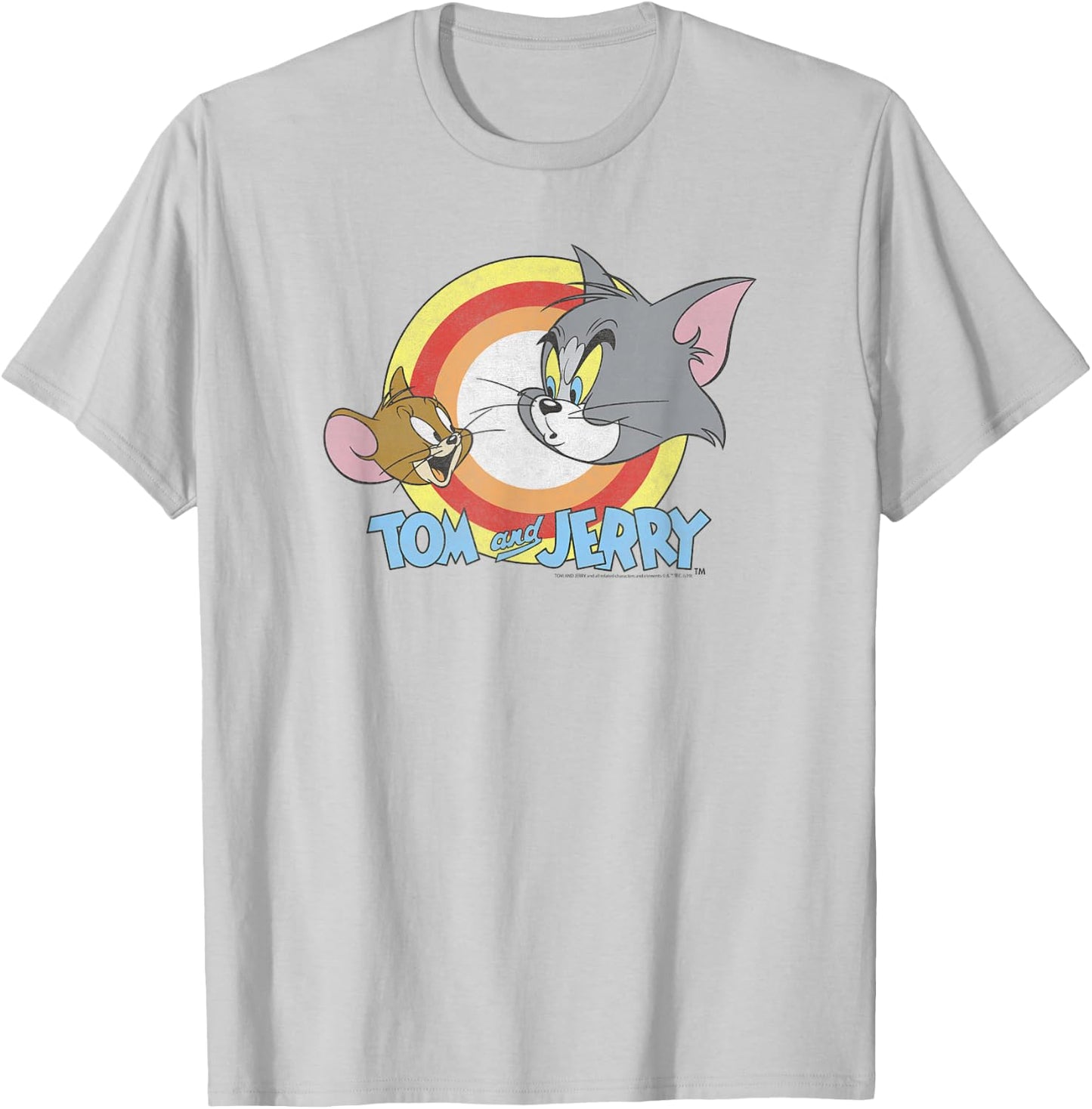 Tom and Jerry Happy and Mad Logo T-Shirt - T-Shirt | Ash