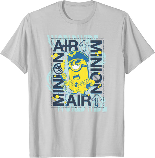 Minions Stuart Air Minion Pilot Poster T-Shirt - T-Shirt | Ash