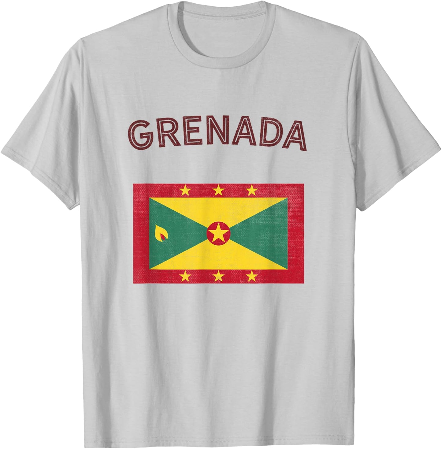 Grenada Flag T-Shirt - T-Shirt | Ash